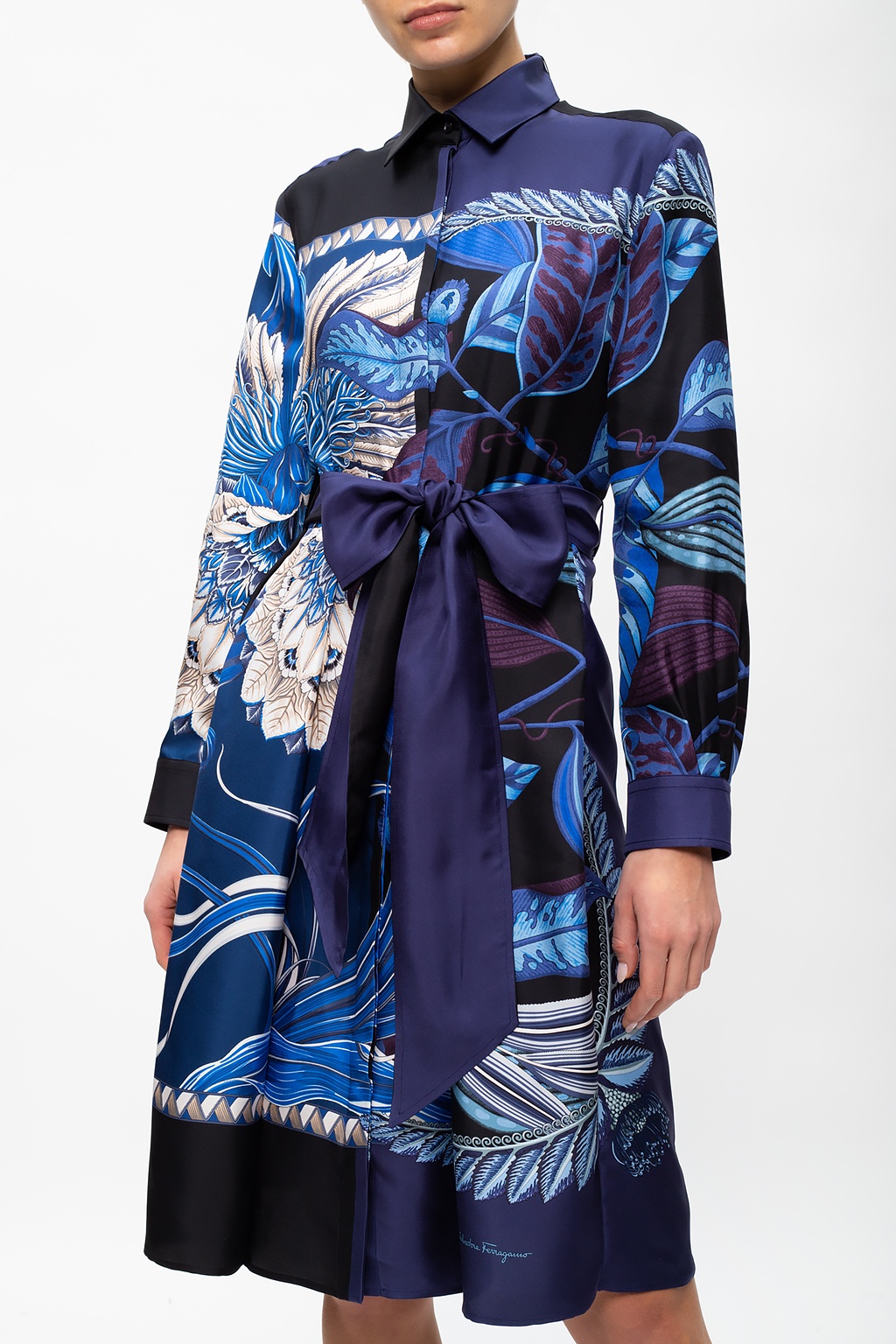 ワンピース Salvatore Ferragamo Dress Ferragamo One Shoulder Maxi Dress in New Navy | FWRD